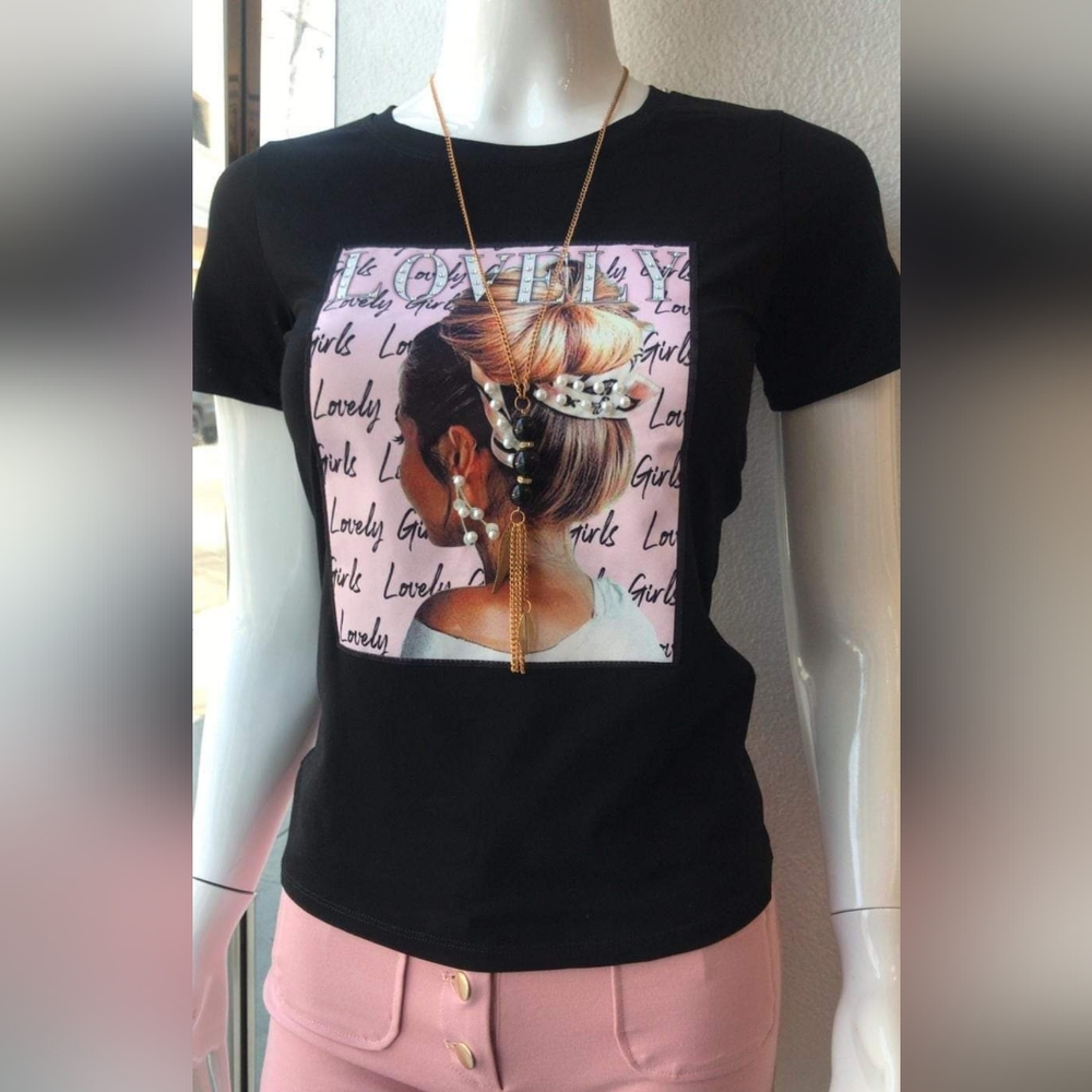 Fashion t shirts beaded size Small